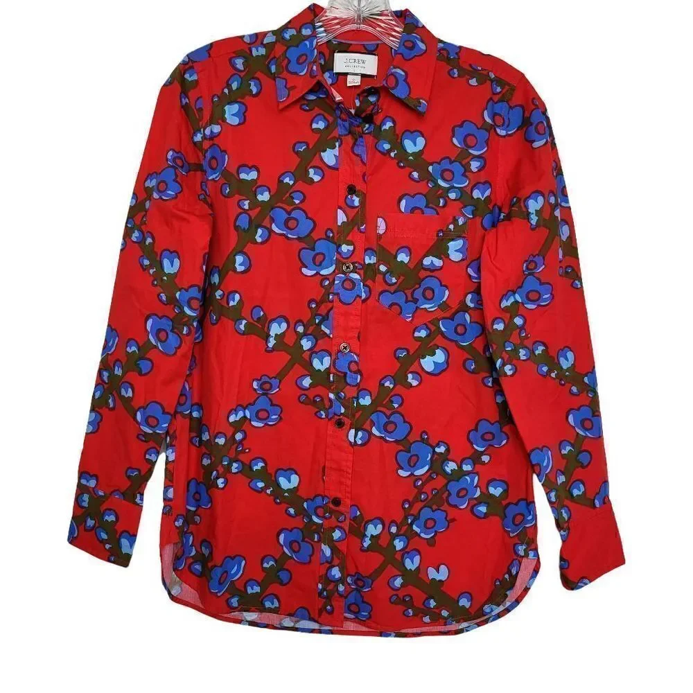 J.Crew Collection Classic-fit Button Down Shirt in Lattice Floral Size 0